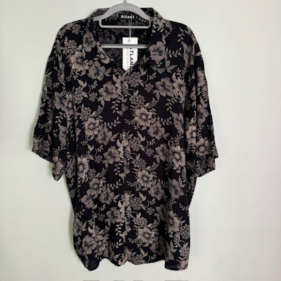 Atlanl Men's Floral Short Sleeve Button Shirt Size XXL NEW!!! - Picture 1 of 5